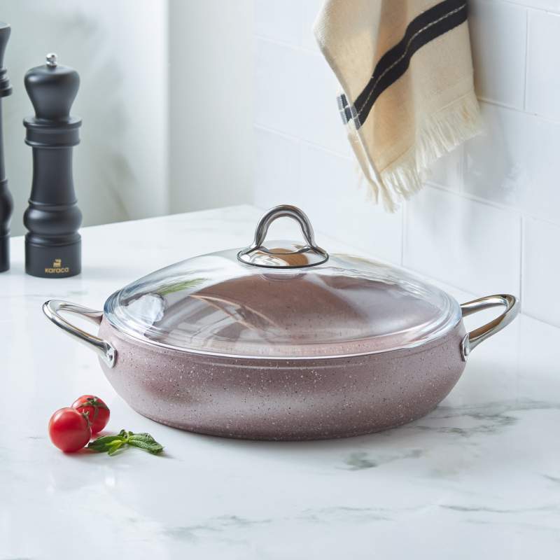 Karaca Avanos Rose Gold Bio Granite Low Pot 30 cm