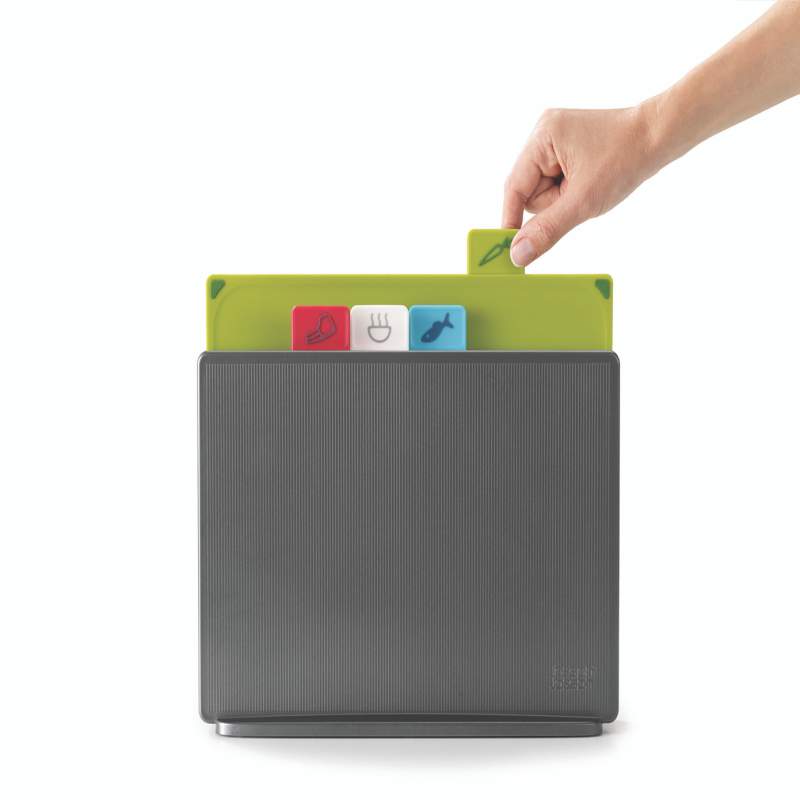 Joseph Joseph 60131 Index Plastic Cutting Board Set Silver