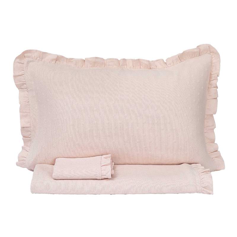 Karaca Home Enora Salmon Ruffled Double Bedspread
