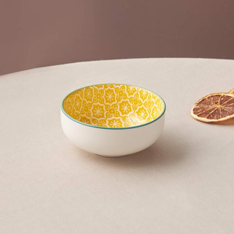 Karaca Floral Yellow Round Cookie Bowl 10 cm
