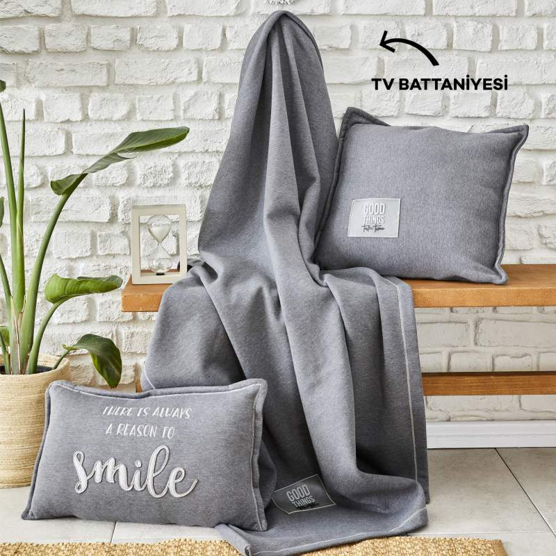 Karaca Home Softy Comfort Tv Blanket Gray 130x170cm Karaca Home Softy Comfort Tv Blanket Gray 130x170cm