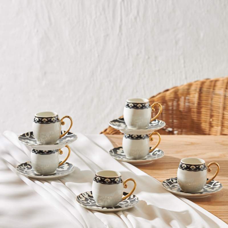 Karaca Gemlik Set of 6 Coffee Cups 90 ml