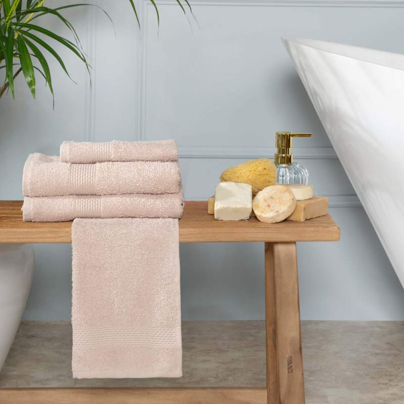 Karaca Home Vicente Beige 100% Cotton Set of 4 Towels Karaca Home Vicente Beige 100% Cotton Set of 4 Towels