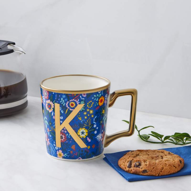 Karaca Flower Mug with Letter K