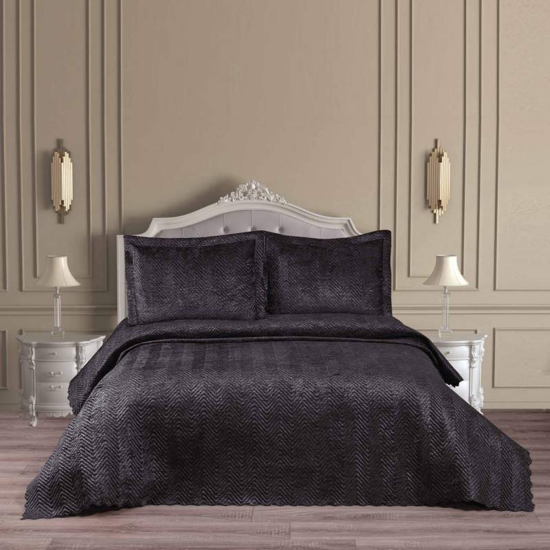 Karaca Home Senna Anthracite Ultrasonic Double Bedspread