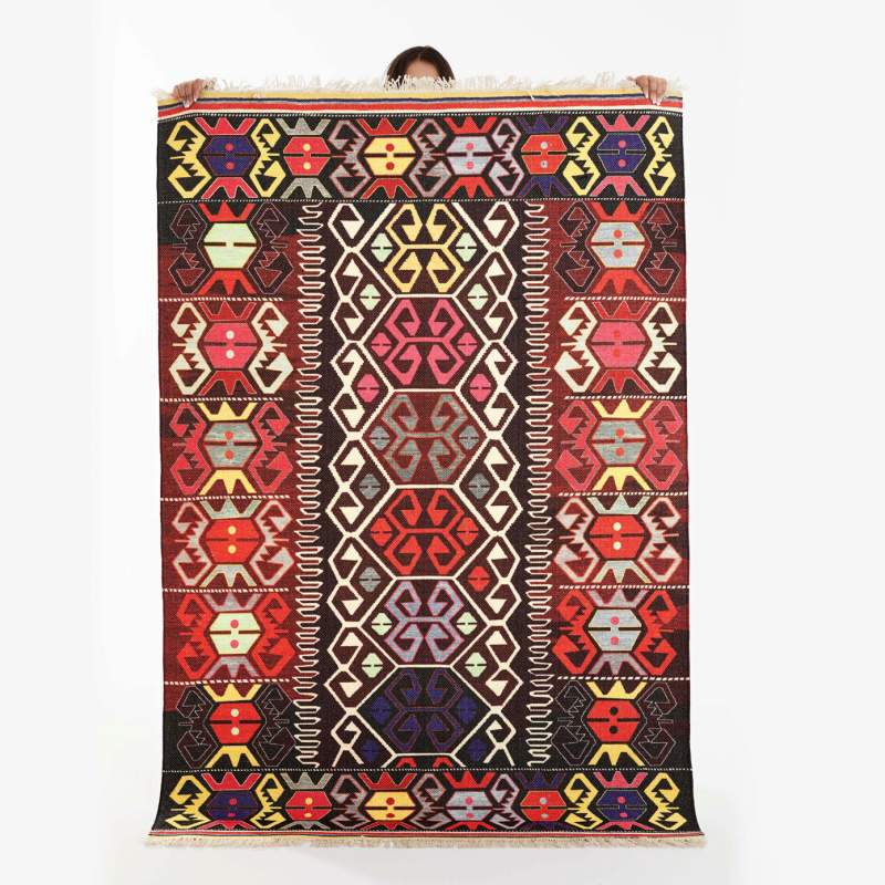 Cashmere Carpet Decorative Art Turkmen Caravan 150x230 cm