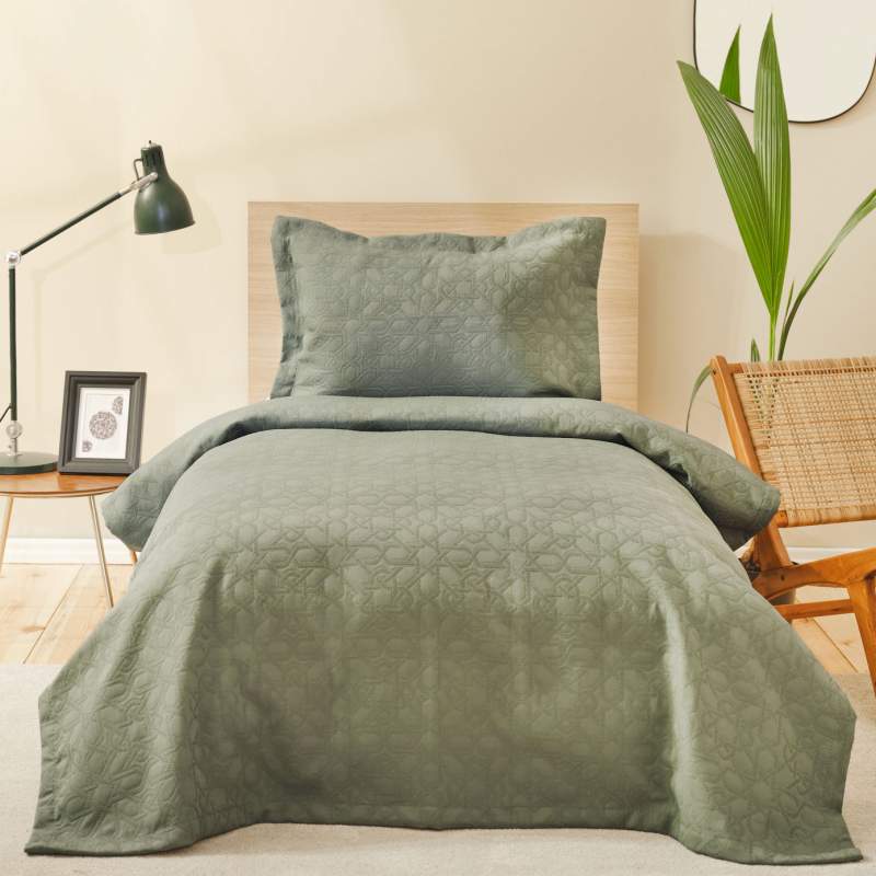 Karaca Home Back To Basic Petrol Single Bed Cover Karaca Home Back To Basic Petrol Single Bed Cover