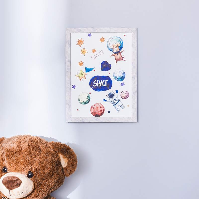 Karaca Home Astronout Dog Framed Poster Painting Karaca Home Astronout Dog Framed Poster Painting