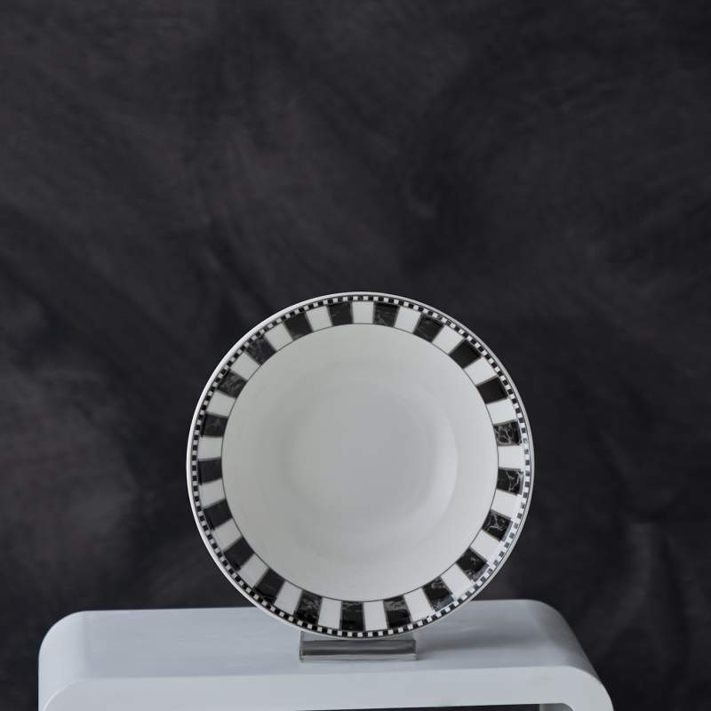 Karaca Checkered Porcelain Salad Bowl 14 cm