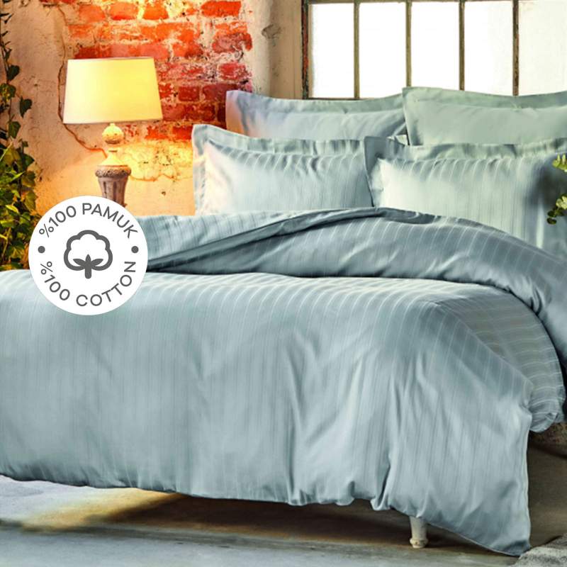 Karaca Home Charm Bold Blue 100% Cotton Satin Single Duvet Cover Set Karaca Home Charm Bold Blue 100% Cotton Satin Single Duvet Cover Set