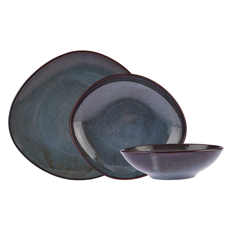 Emsan New Age Stoneware 18 Pieces 6 Person Dinnerware Green