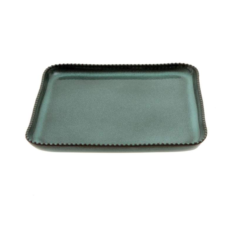Jumbo Twin Green Square Plate 36 cm