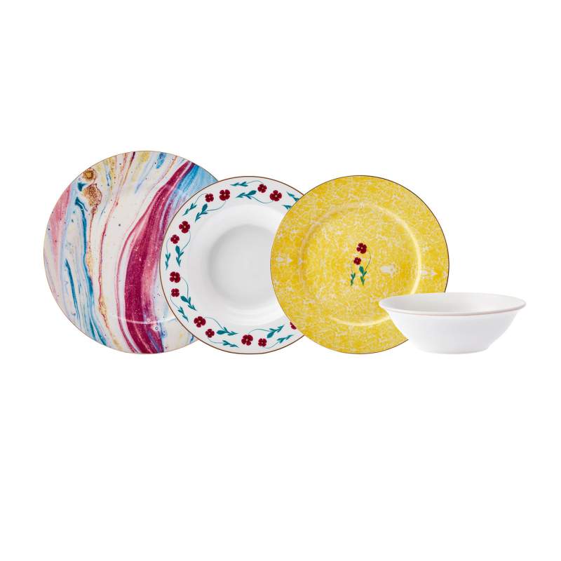 Karaca Ebru 24 Pcs Porcelain Dinnerware Set for 6 Persons