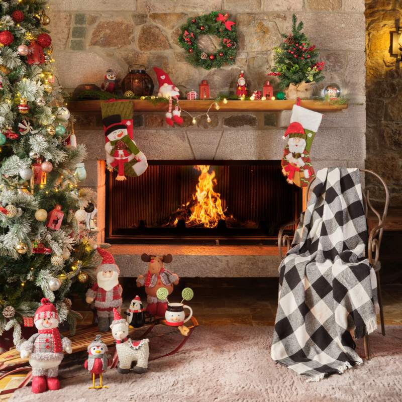 Karaca Home Mountain Black and White Tv Blanket