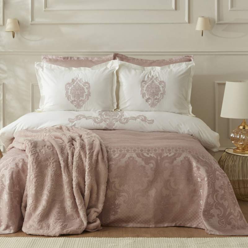 Karaca Home Tugba 8 Piece Private Dowery Set Powder Karaca Home Tugba 8 Piece Private Dowery Set Powder