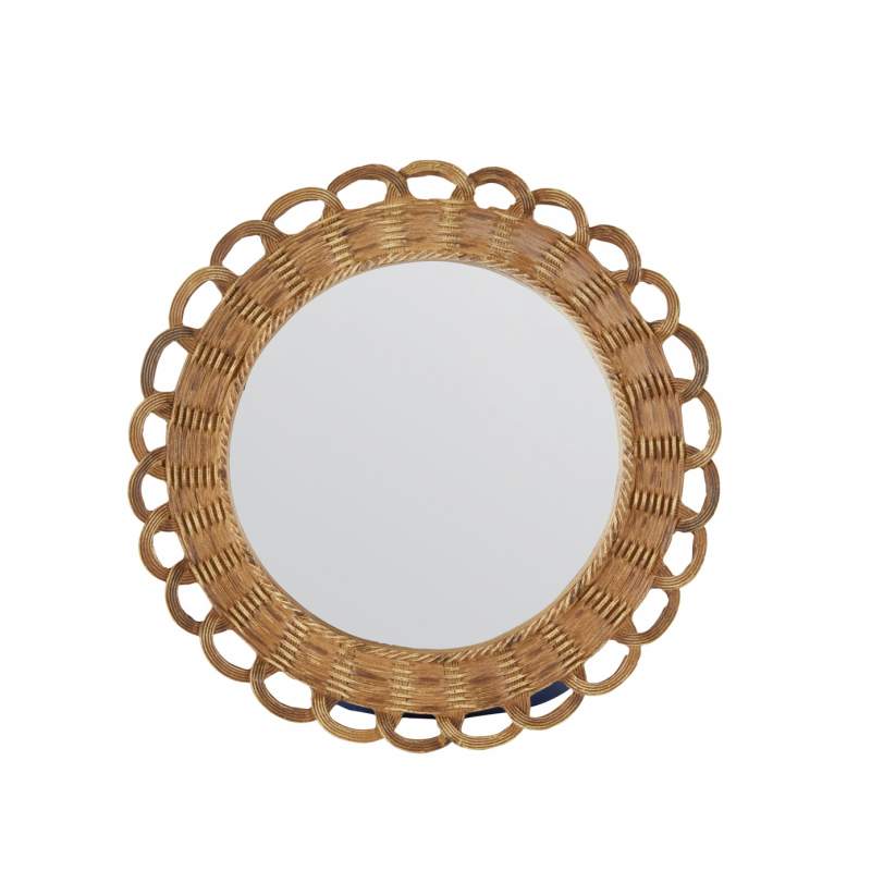 Karaca Home Melanie Knitted Straw Look Wall Mirror