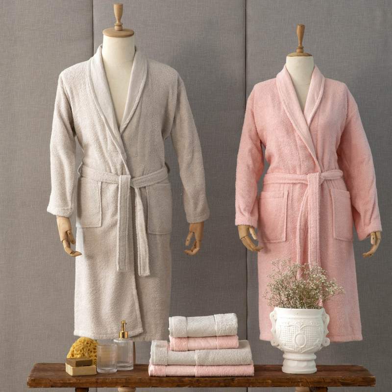 Karaca Home Casita Flos 6 Pieces Stone Powder Family Bathrobe Set Karaca Home Casita Flos 6 Pieces Stone Powder Family Bathrobe Set