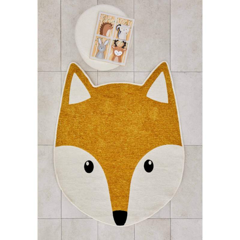 Cashmere Carpet Nature Lover Recycled Cute Friends Fox 120x120 cm