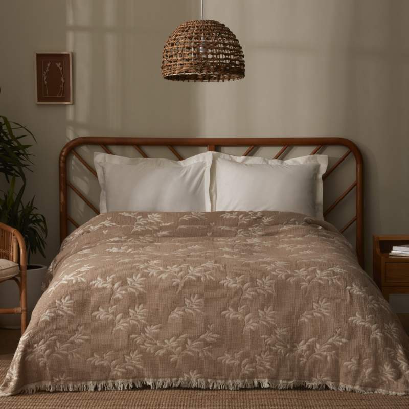 Karaca Home Almira Double Jacquard Pique 200x220 cm Beige