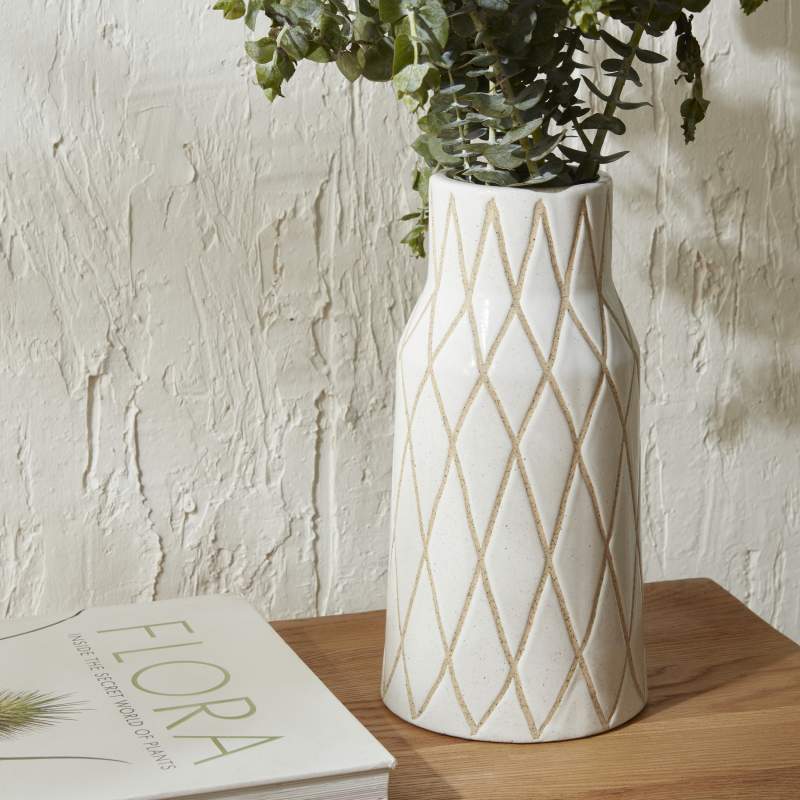 Karaca Home Mosaic Vase 16x16x32 cm White