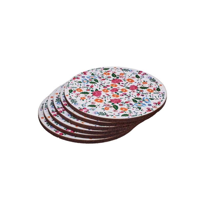 Roe White Flower 6 Piece Coaster