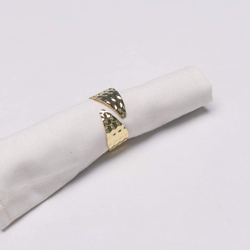 Karaca Home Hammered Gold 2 Piece Napkin Ring Karaca Home Hammered Gold 2 Piece Napkin Ring