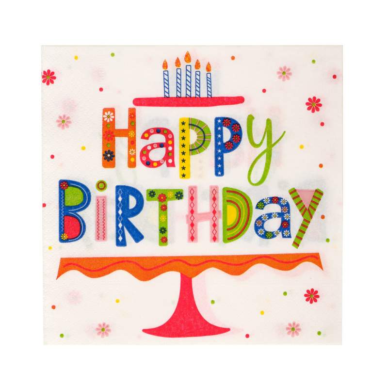 Karaca Home Happy Birthday Paper Napkin 20 pcs 33x33 cm Karaca Home Happy Birthday Paper Napkin 20 pcs 33x33 cm