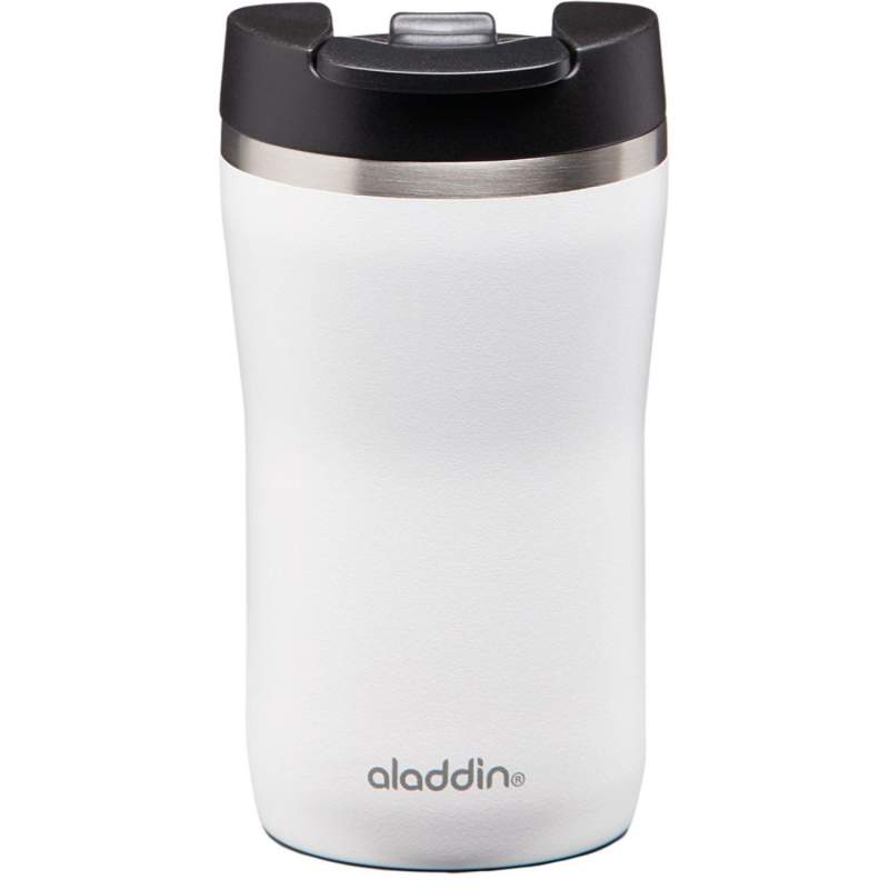 Aladdin Cafe Thermavac Leak-Lock White Stainless Steel Hand Thermos Mug 0.25 Lt