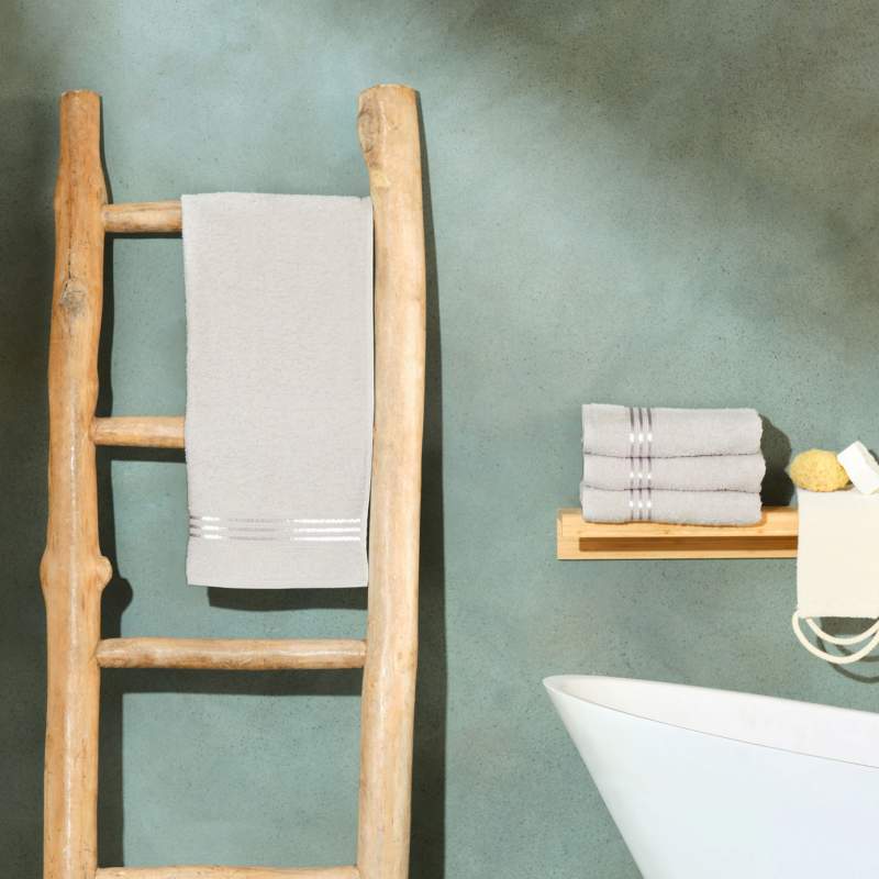 Karaca Home Stripe Gray Set of 4 Towels 50x90 cm Karaca Home Stripe Gray Set of 4 Towels 50x90 cm