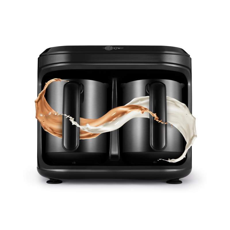 Karaca Hatır Hüps Duet Steel Turkish Coffee Machine Steel Coffee Pot Shiny Black