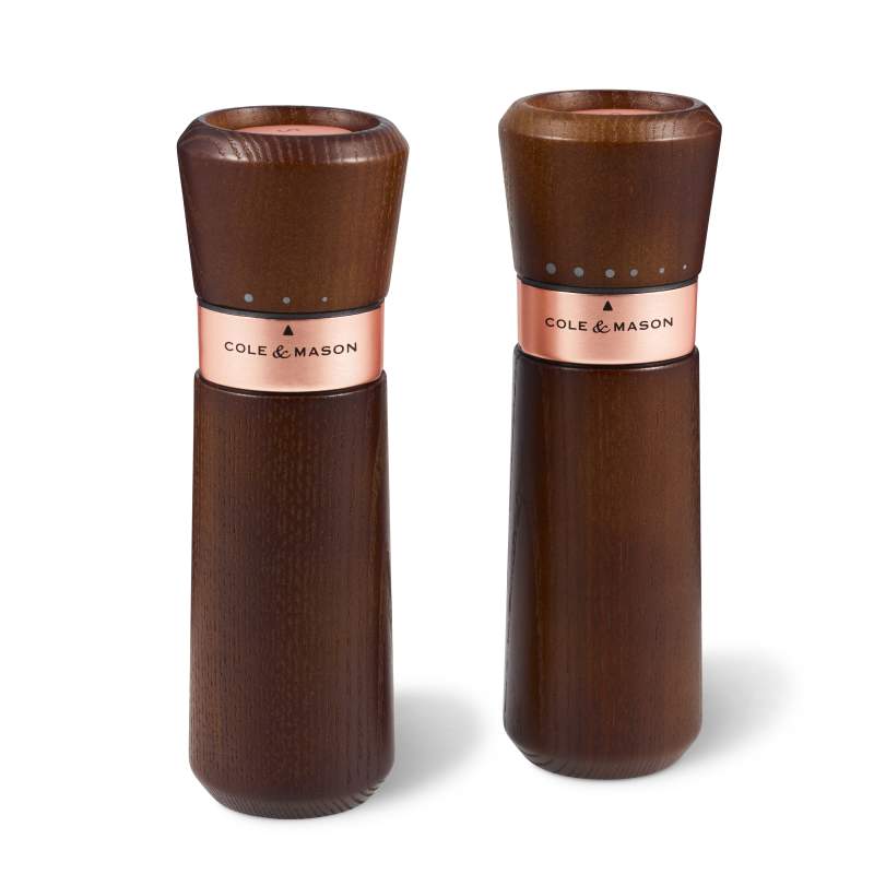 Cole And Mason Lyndhurst Chestnut Rose Gold 185 mm Salt Pepper Mill
