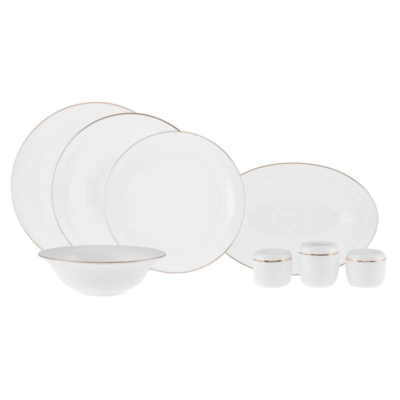 Karaca Fine Pearl Fame 58 Pieces Dinnerware Set for 12 People Gold