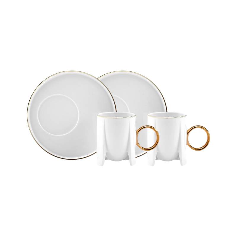 Karaca Adel White Espresso Cup for 2 People 75 ml