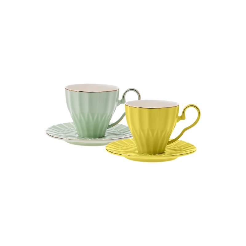 Roe Corvus Green Yellow 2 Person Teacup 220 ml