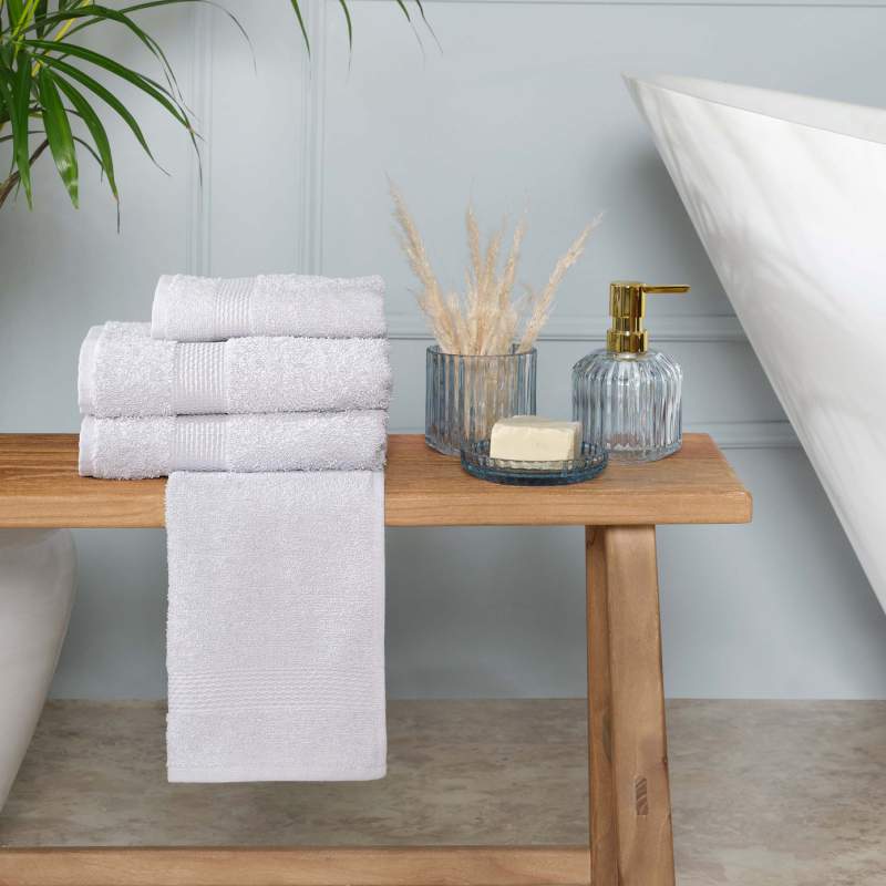 Karaca Home Vicente Gray 100% Cotton 4-Piece Towel Set Karaca Home Vicente Gray 100% Cotton 4-Piece Towel Set