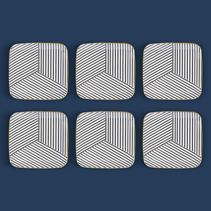 Karaca Black Noir Cake Set for 6 Persons