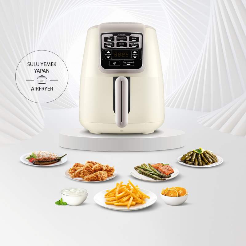 Karaca Air Pro Cook XL 2 in 1 Talking Airfryer Iconic Beige