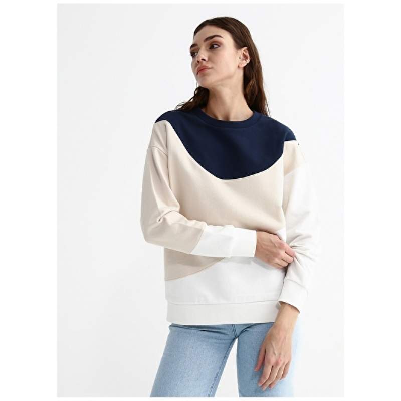 Factory Crew Neck Solid Multicolor Women's Sweatshirt RICOTTO