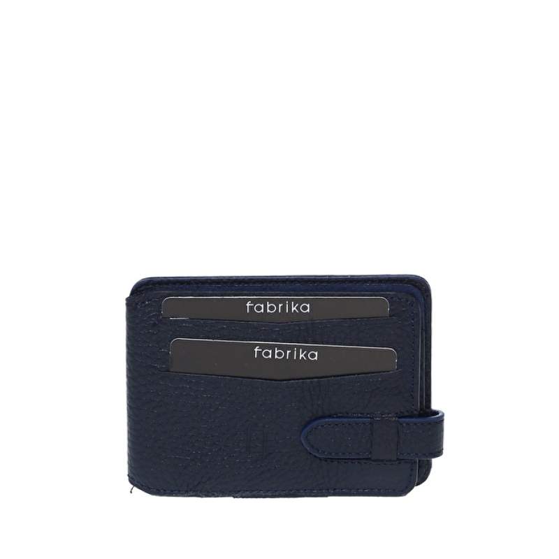 Factory FRK205 Navy Blue Men's Leather Card Holder