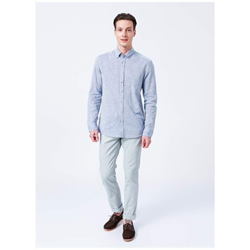 Altınyıldız Classic 4A1400000101 Normal Waist Slim Fit Straight Water Green Men's Trousers Altınyıldız Classic 4A1400000101 Normal Waist Slim Fit Straight Water Green Men's Trousers