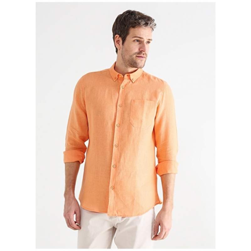 Factory Basic Shirt Collar Plain Pomegranate Blossom Men's Shirt MARVIN