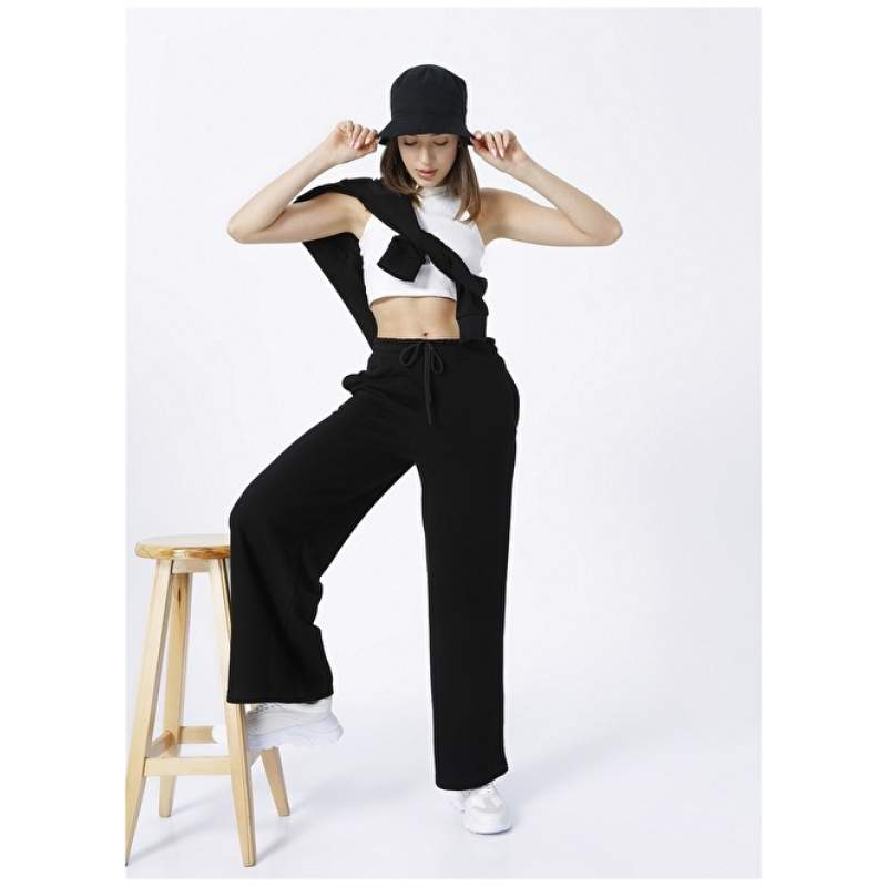 Factory Elastic Black Women's Sweatpants - LIKA Factory Elastic Black Women's Sweatpants - LIKA