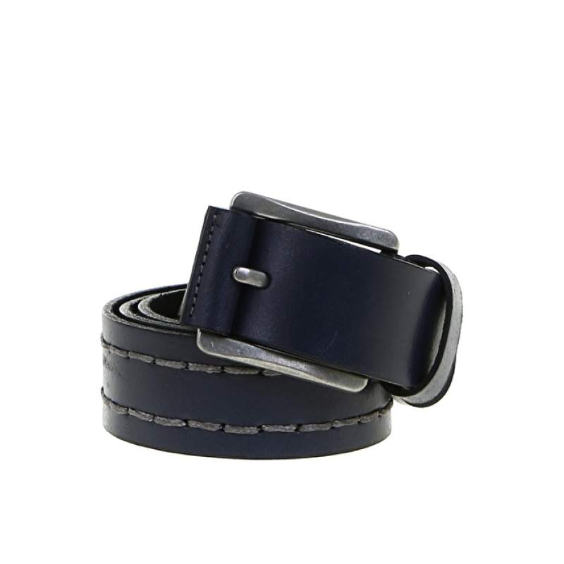 Factory Navy Blue Men's Leather Belt