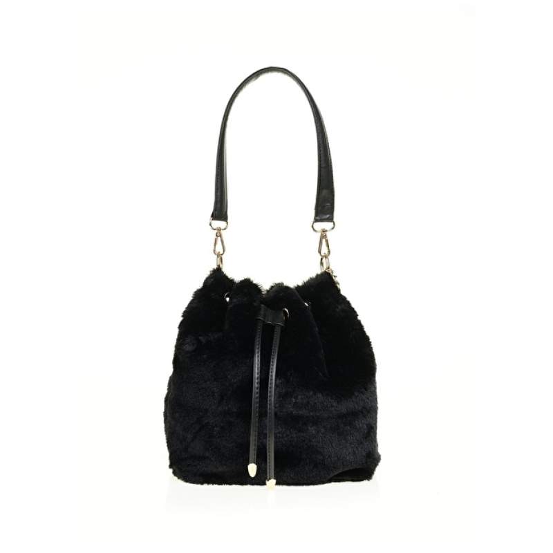 Factory Black 23x26x14 Women's Tote Bag PLUSH-VELHA