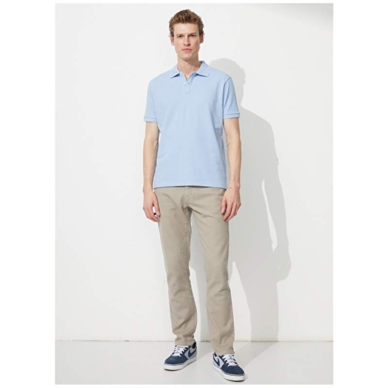 Altınyıldız Classics Polo Neck Light Blue Men's T-Shirt 4A9000000001 Altınyıldız Classics Polo Neck Light Blue Men's T-Shirt 4A9000000001