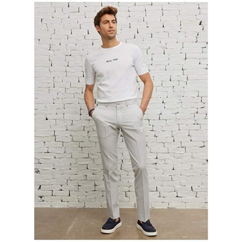 Altınyıldız Classics muške pantalone s normalnim strukom uske nogavice taş 4A0123200060