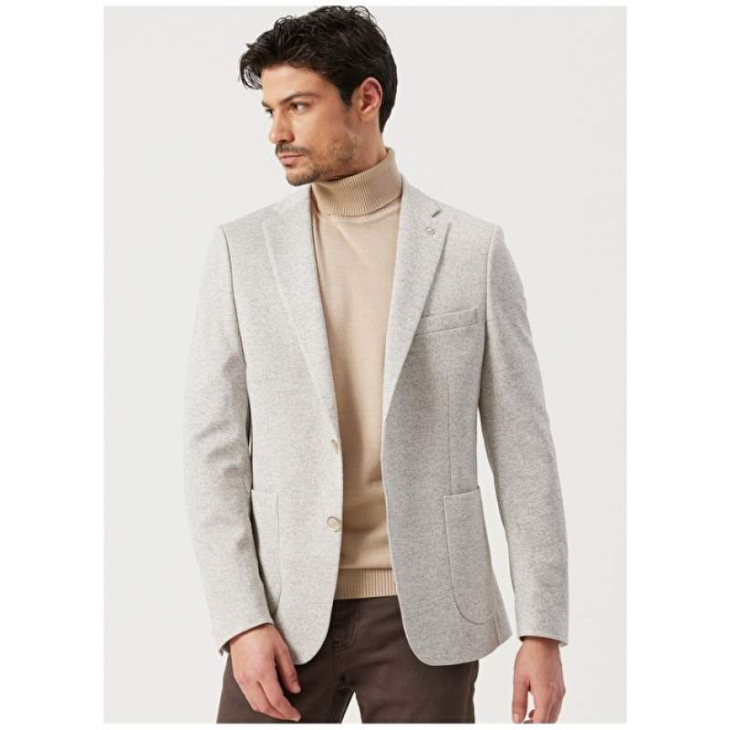 Altınyıldız Classics Beige Men's Jacket 4A0423200021 Altınyıldız Classics Beige Men's Jacket 4A0423200021