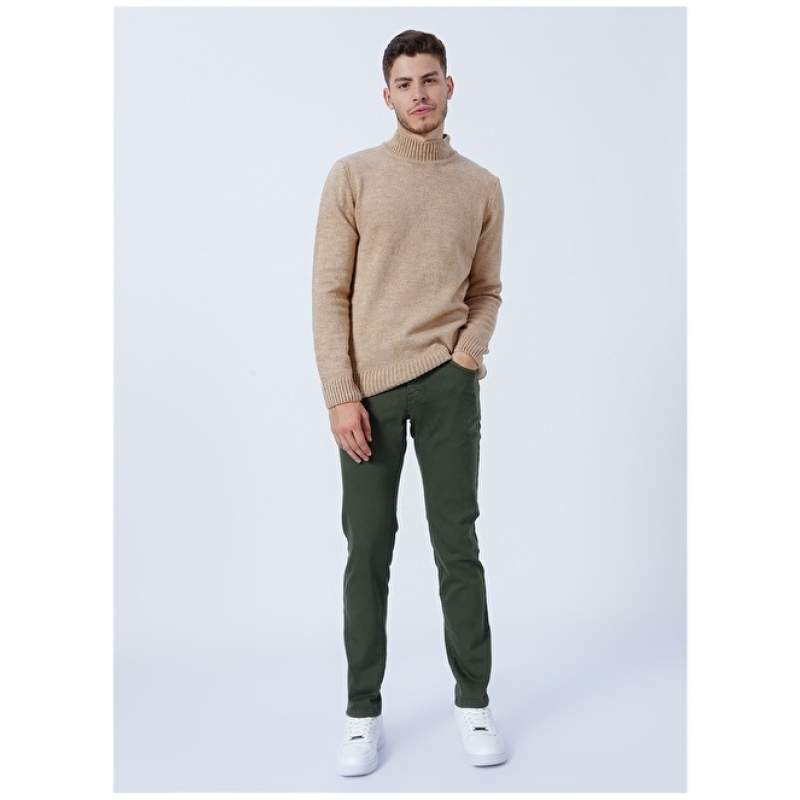 Altınyıldız Classics Normal Waist Skinny Leg Slim Fit Khaki Men's Trousers 4A1400000101 Altınyıldız Classics Normal Waist Skinny Leg Slim Fit Khaki Men's Trousers 4A1400000101