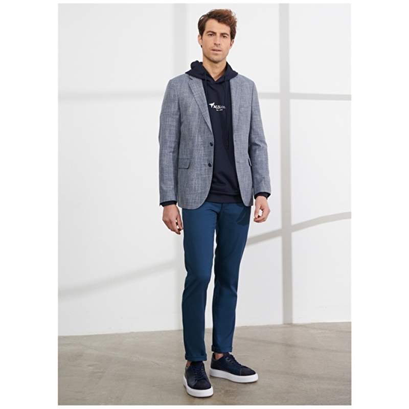 Altınyıldız Classics Blue Men's Jacket 4A0423200013 Altınyıldız Classics Blue Men's Jacket 4A0423200013