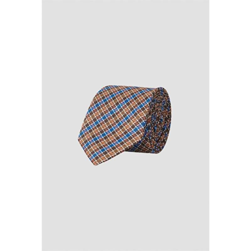 Plain Brown-Blue Classic Tie